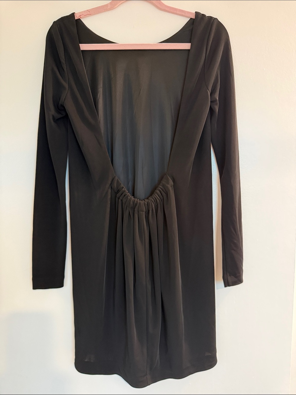 Zara Black Long-Sleeve Back-Detail Mini Dress